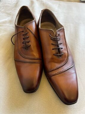 Vero Cuoio Cognac Brown Leather Oxfords